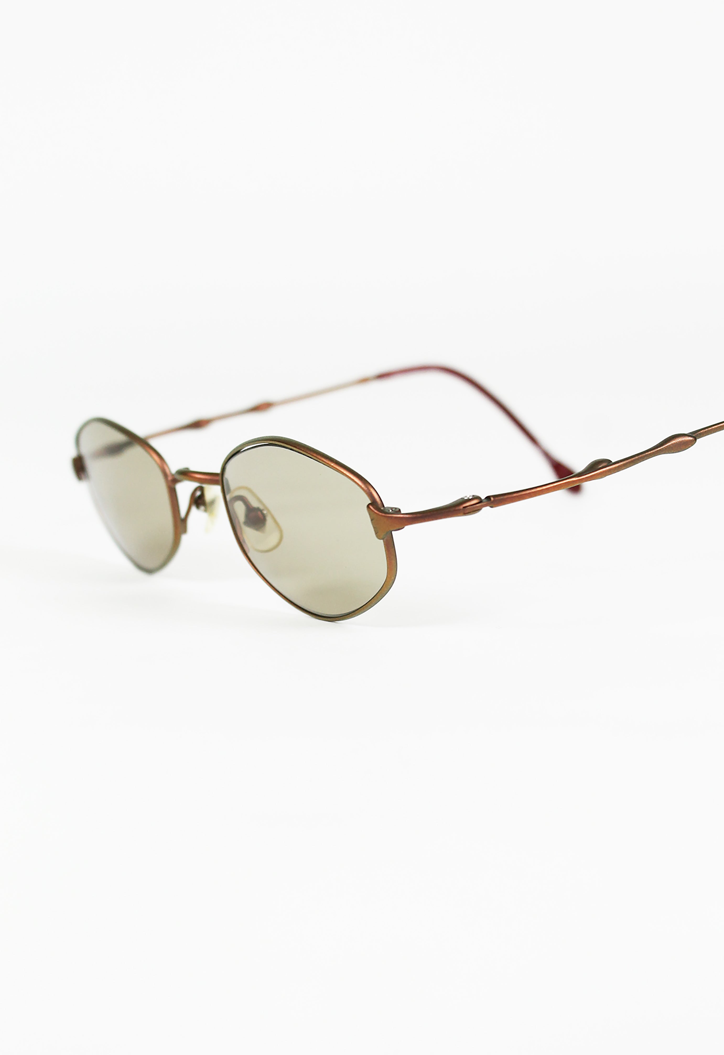 JEAN PAUL GAULTIER 1990'S TITANIUM IRIDESCENT DRIP SUNGLASSES