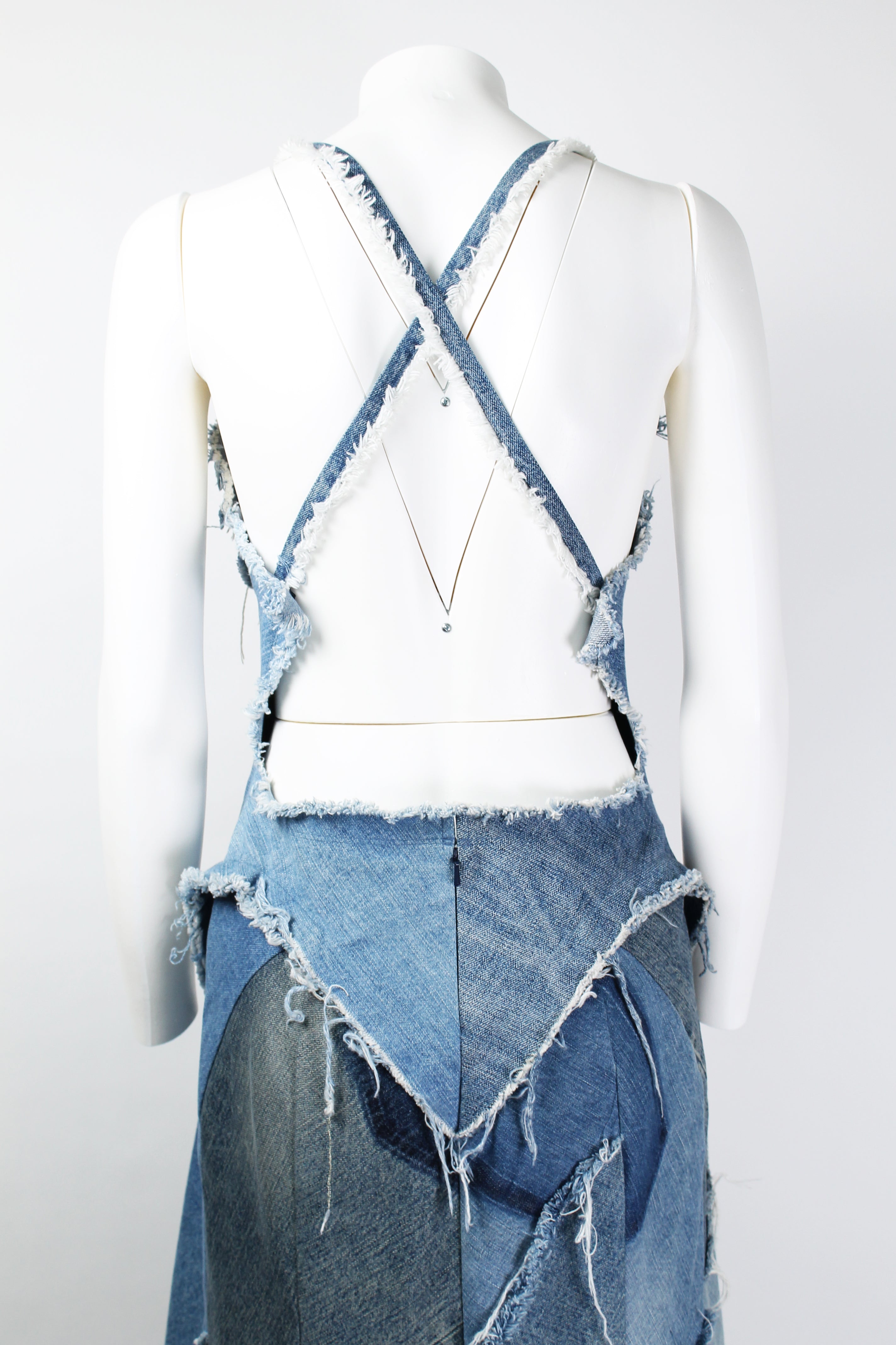 JUNYA WATANABE SS 2019 DENIM RECONSTRUCTED PATCHWORK DRESS