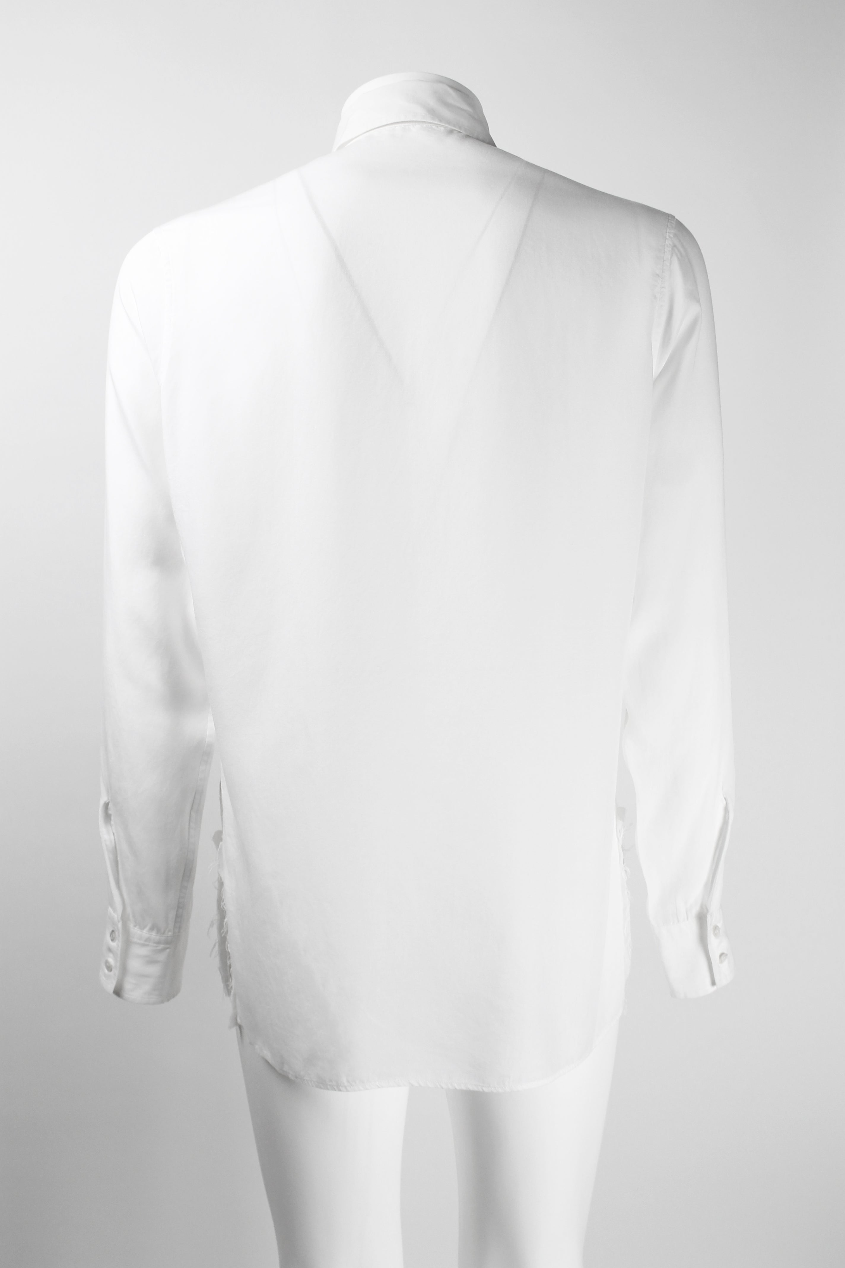 YOHJI YAMAMOTO Y'S RECONSTRUCTED DISTRESSED WHITE SHIRT