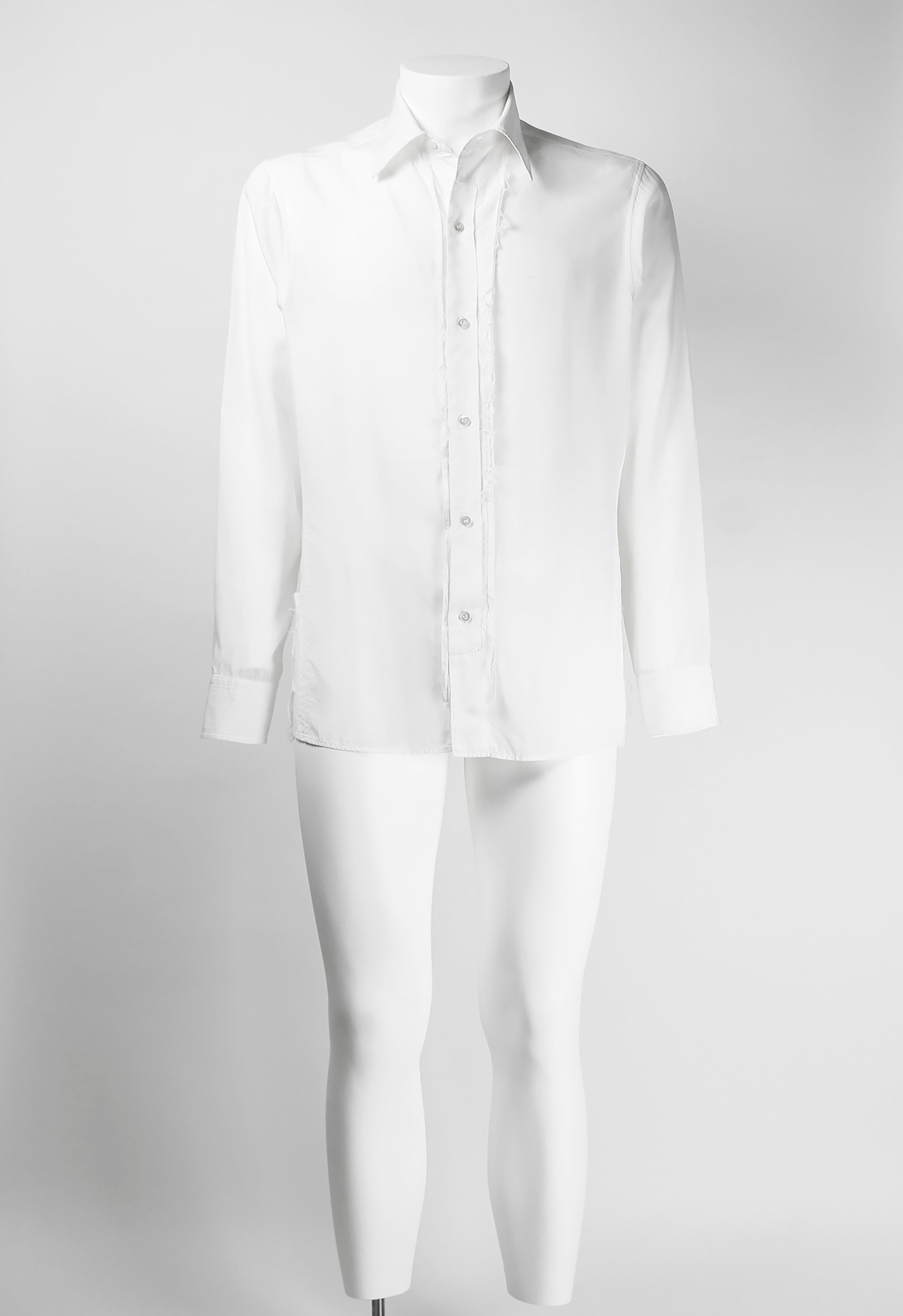 YOHJI YAMAMOTO Y'S RECONSTRUCTED DISTRESSED WHITE SHIRT