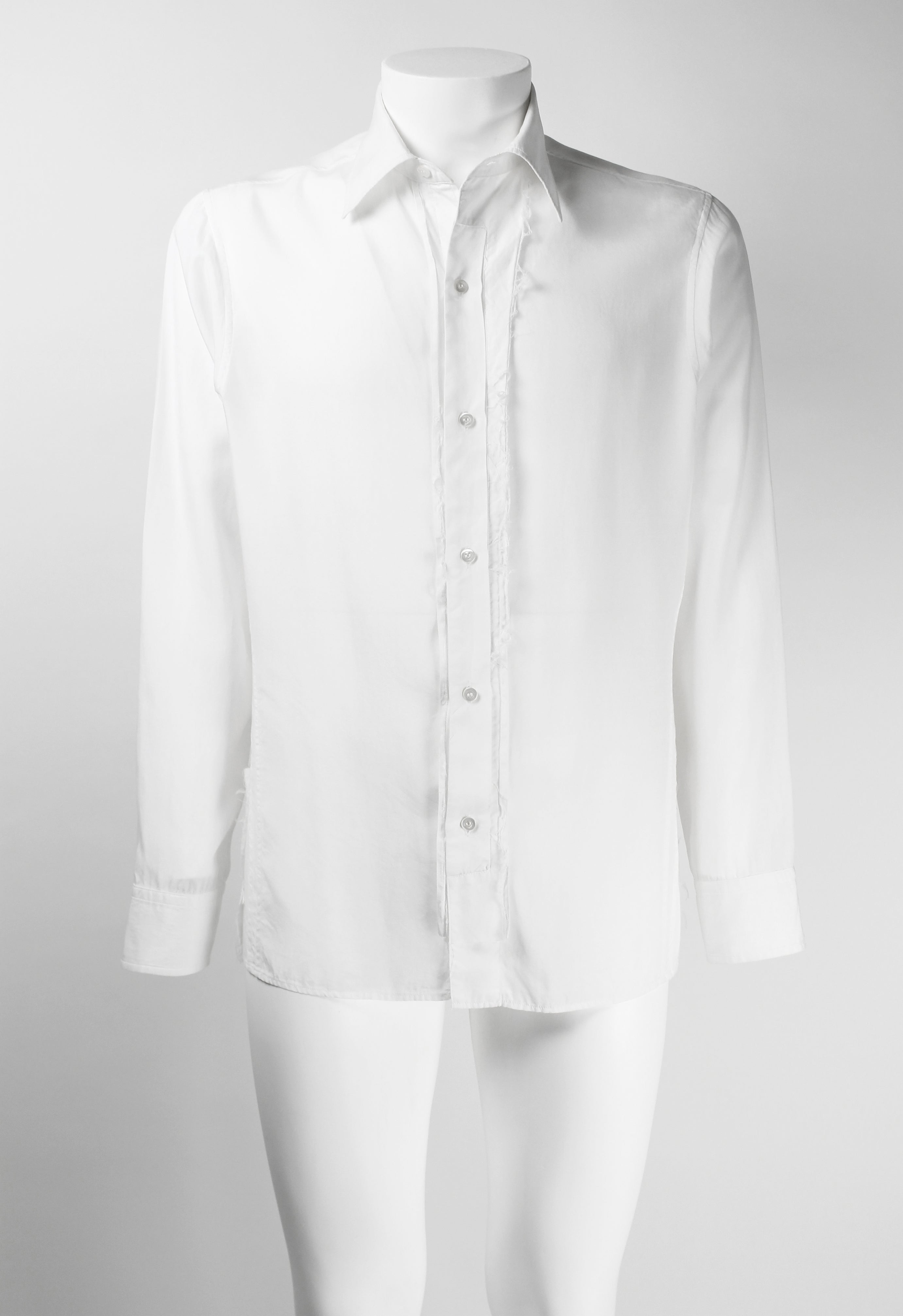 YOHJI YAMAMOTO Y'S RECONSTRUCTED DISTRESSED WHITE SHIRT
