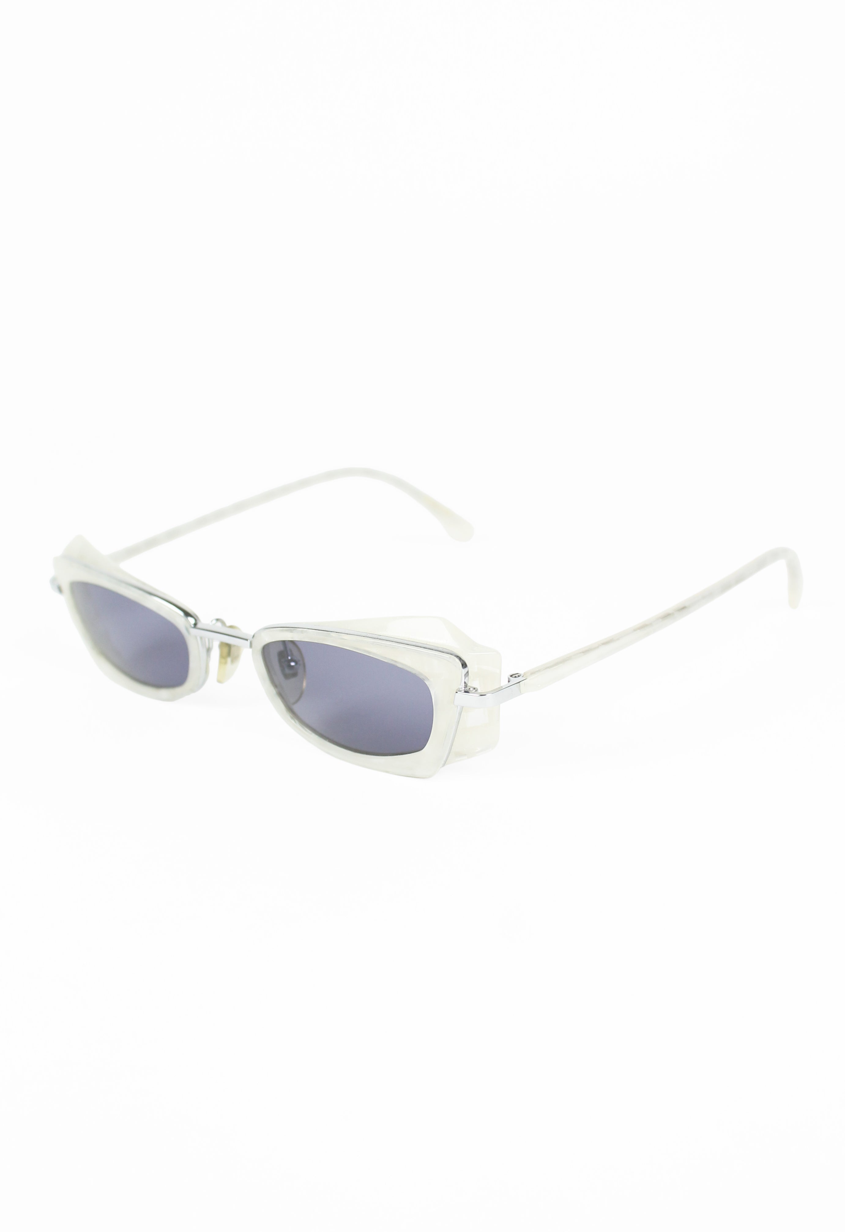 ALAIN MIKLI 1990'S ANGULAR LAYERED GLITTER SUNGLASSES