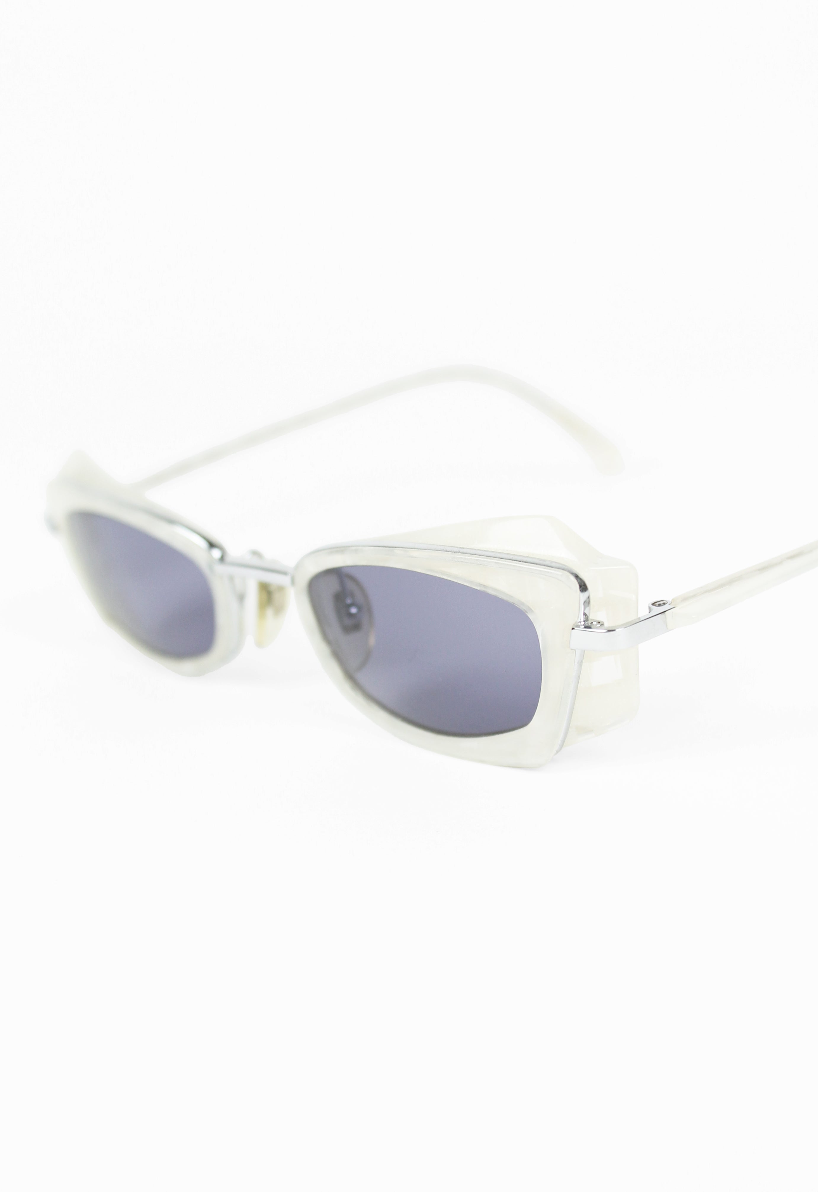 ALAIN MIKLI 1990'S ANGULAR LAYERED GLITTER SUNGLASSES
