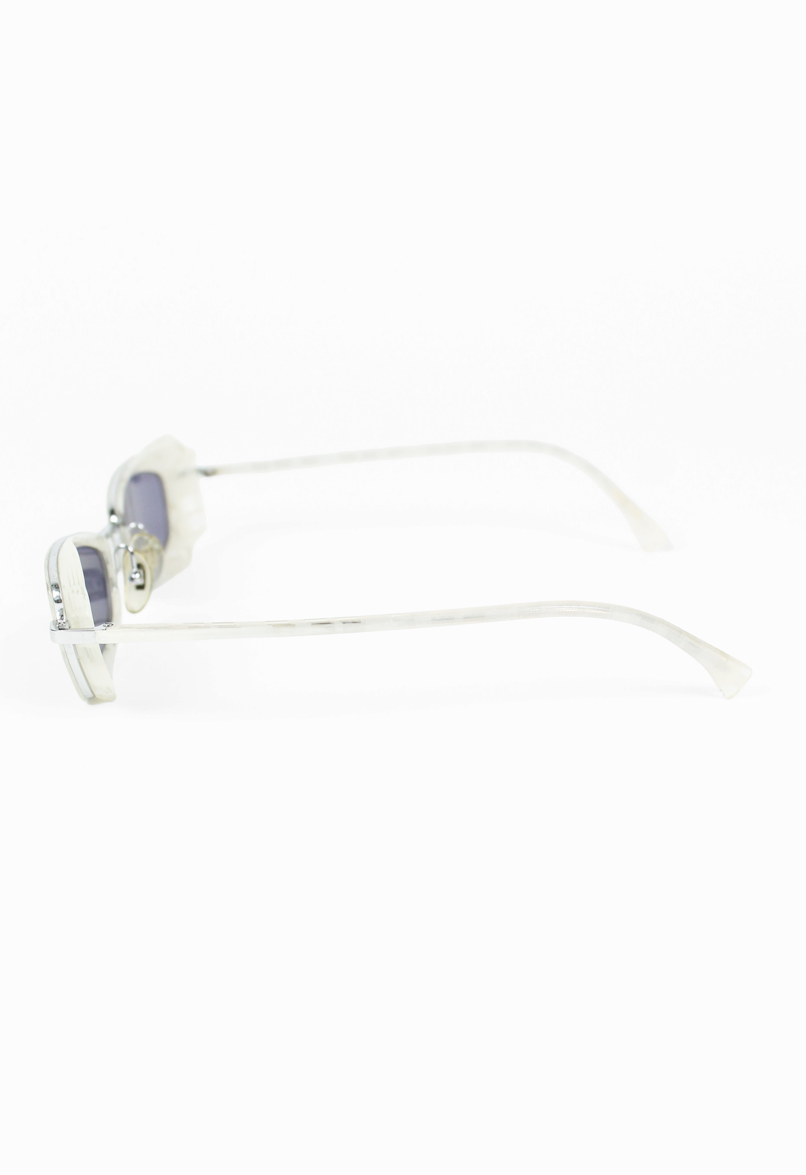 ALAIN MIKLI 1990'S ANGULAR LAYERED GLITTER SUNGLASSES