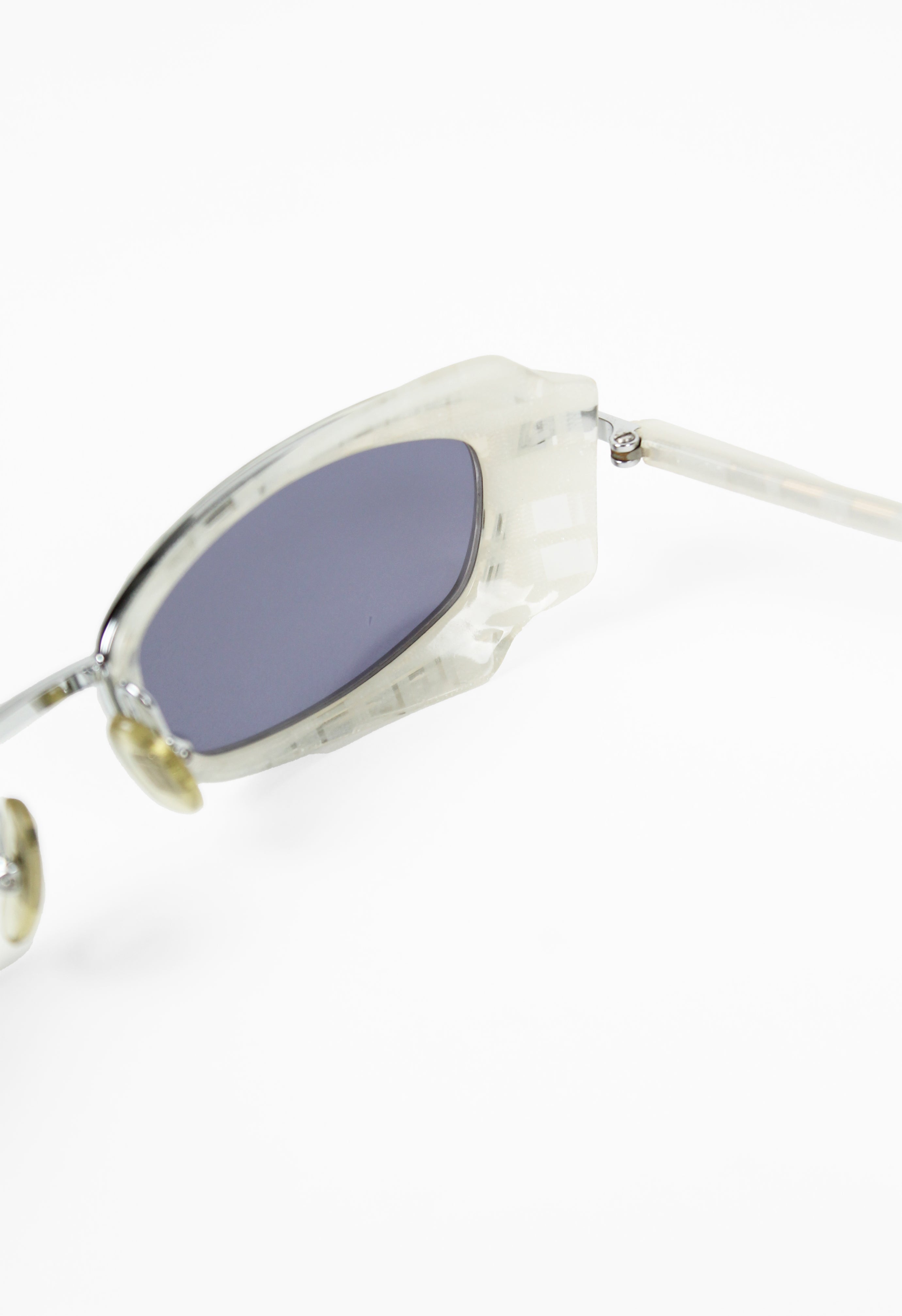 ALAIN MIKLI 1990'S ANGULAR LAYERED GLITTER SUNGLASSES