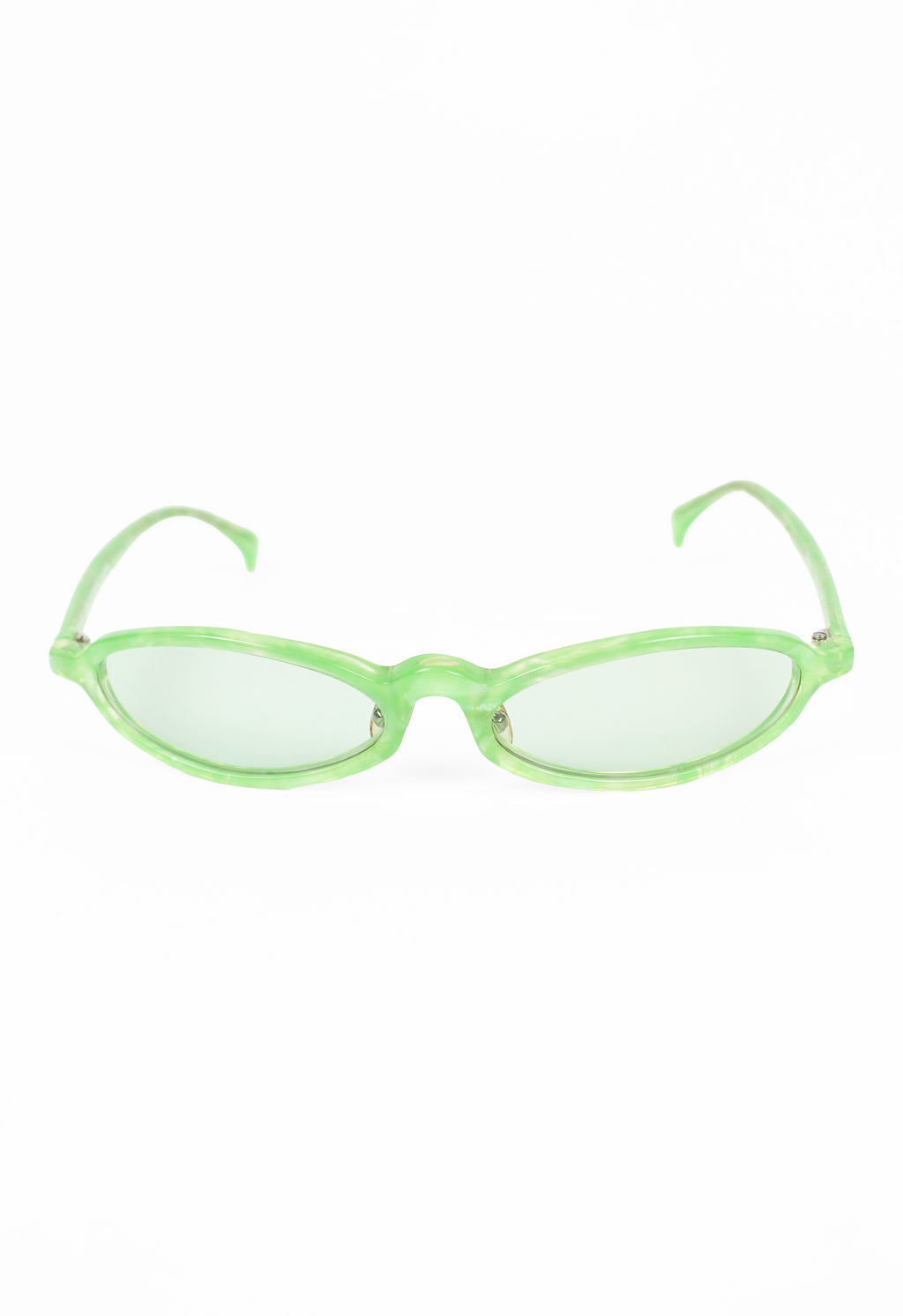 ALAIN MIKLI 1990'S GREEN MARBLED SLIM SUNGLASSES