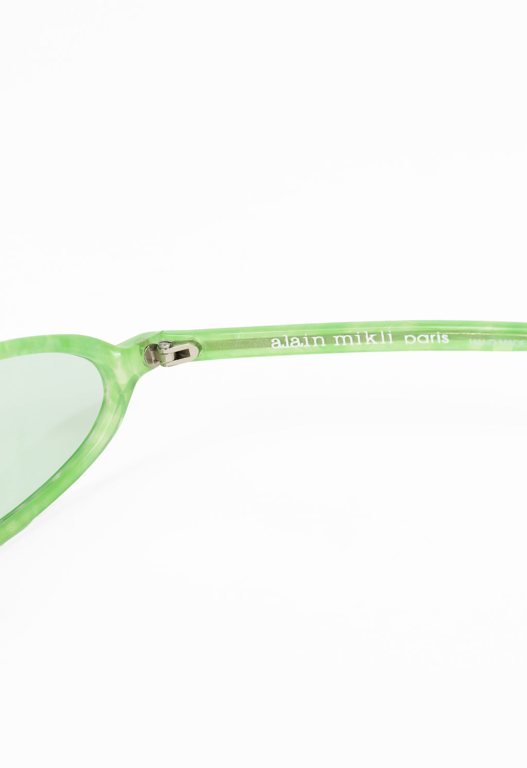 ALAIN MIKLI 1990'S GREEN MARBLED SLIM SUNGLASSES