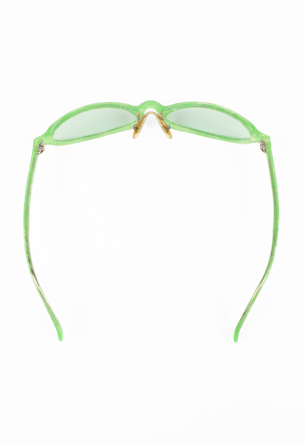 ALAIN MIKLI 1990'S GREEN MARBLED SLIM SUNGLASSES