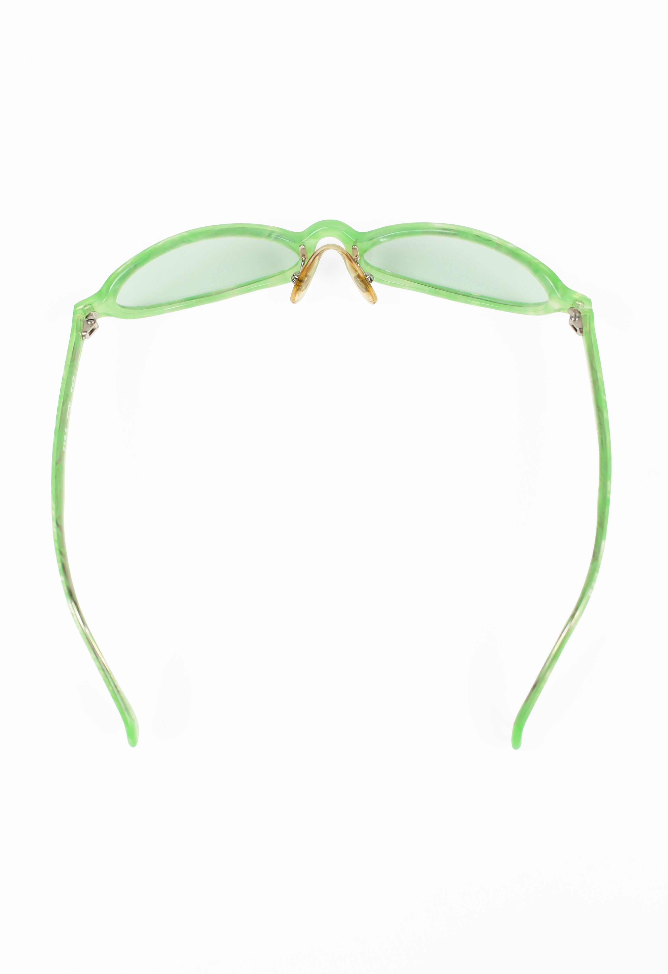 ALAIN MIKLI 1990'S GREEN MARBLED SLIM SUNGLASSES