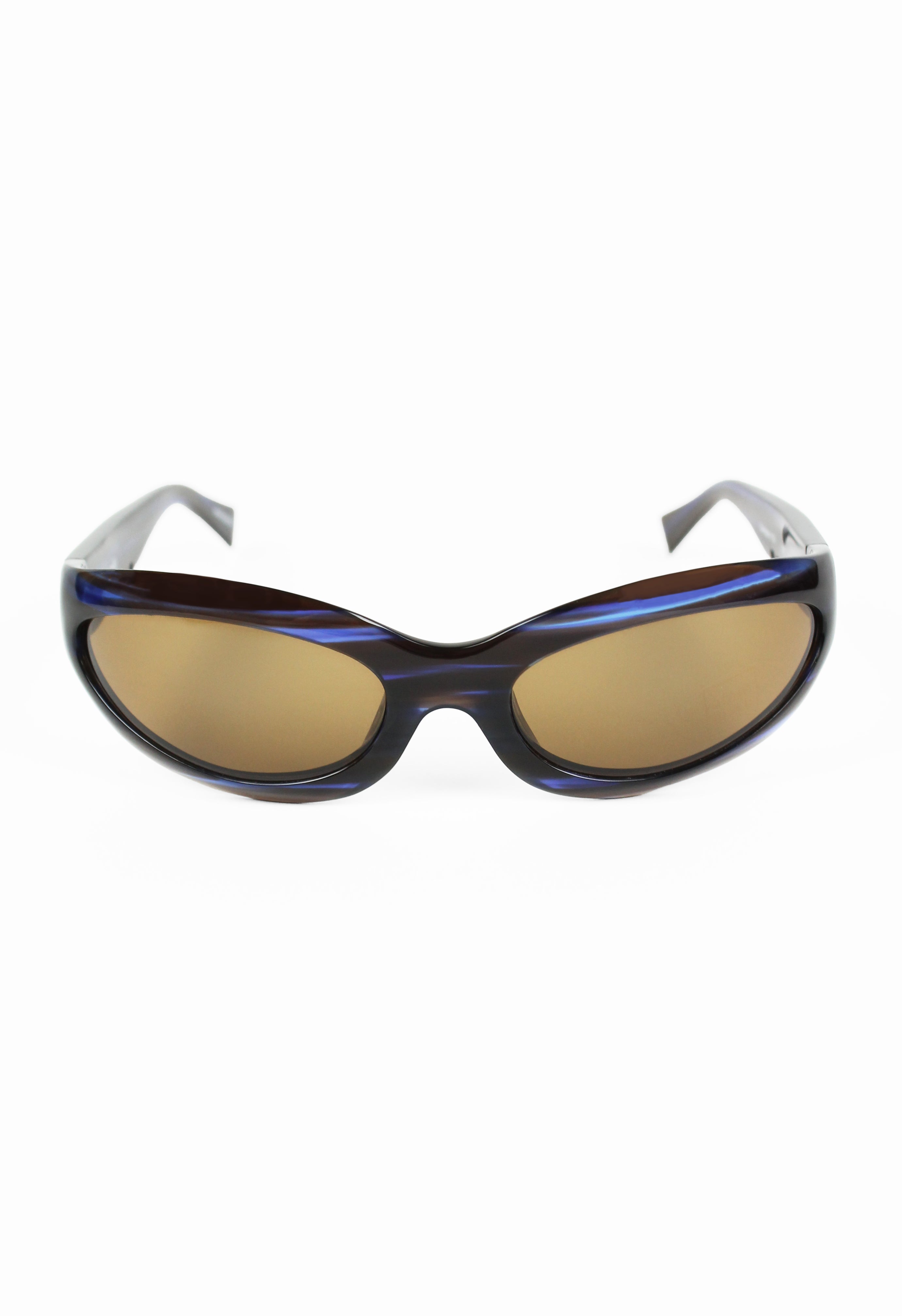ALAIN MIKLI ELECTRIC BLUE AND BROWN GOGGLE SUNGLASSES