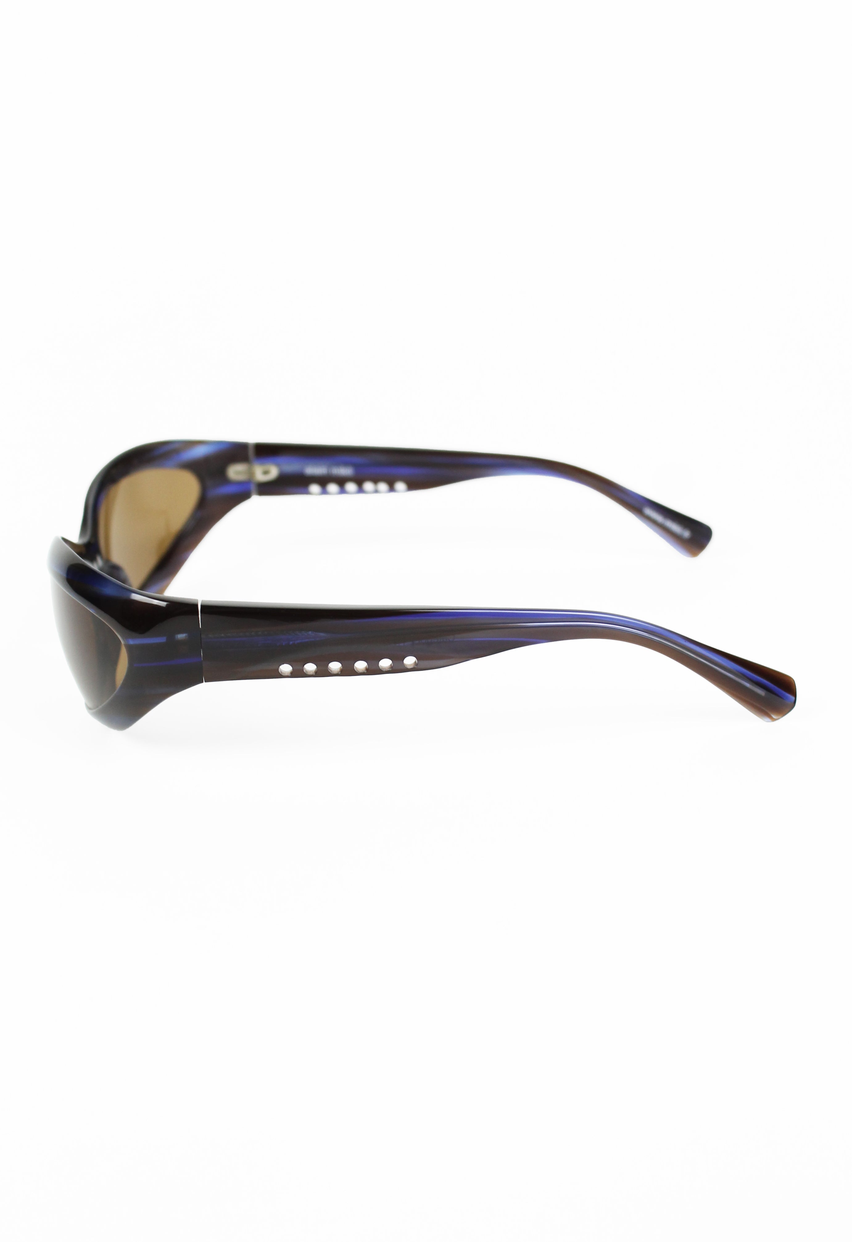 ALAIN MIKLI ELECTRIC BLUE AND BROWN GOGGLE SUNGLASSES