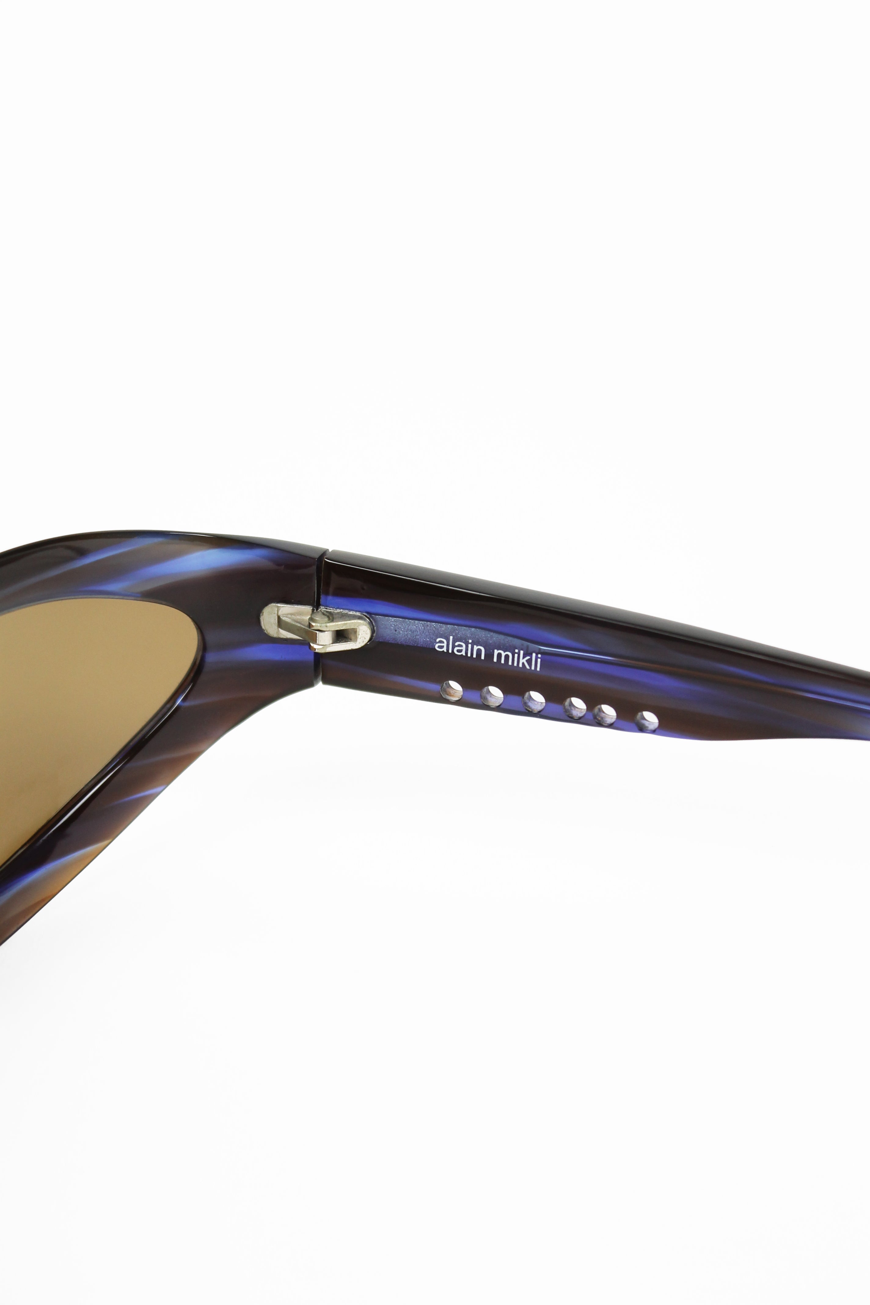 ALAIN MIKLI ELECTRIC BLUE AND BROWN GOGGLE SUNGLASSES