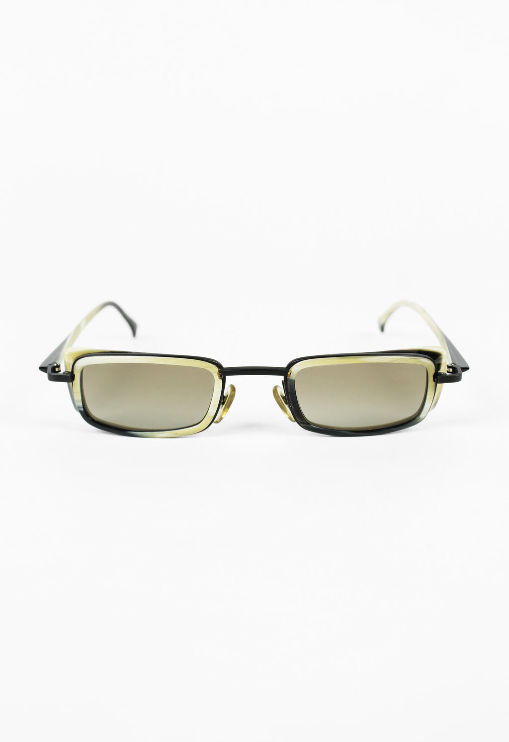 ALAIN MIKLI 1990'S RECTANGULAR HORN GOGGLE SUNGLASSES