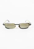 ALAIN MIKLI 1990'S RECTANGULAR HORN GOGGLE SUNGLASSES