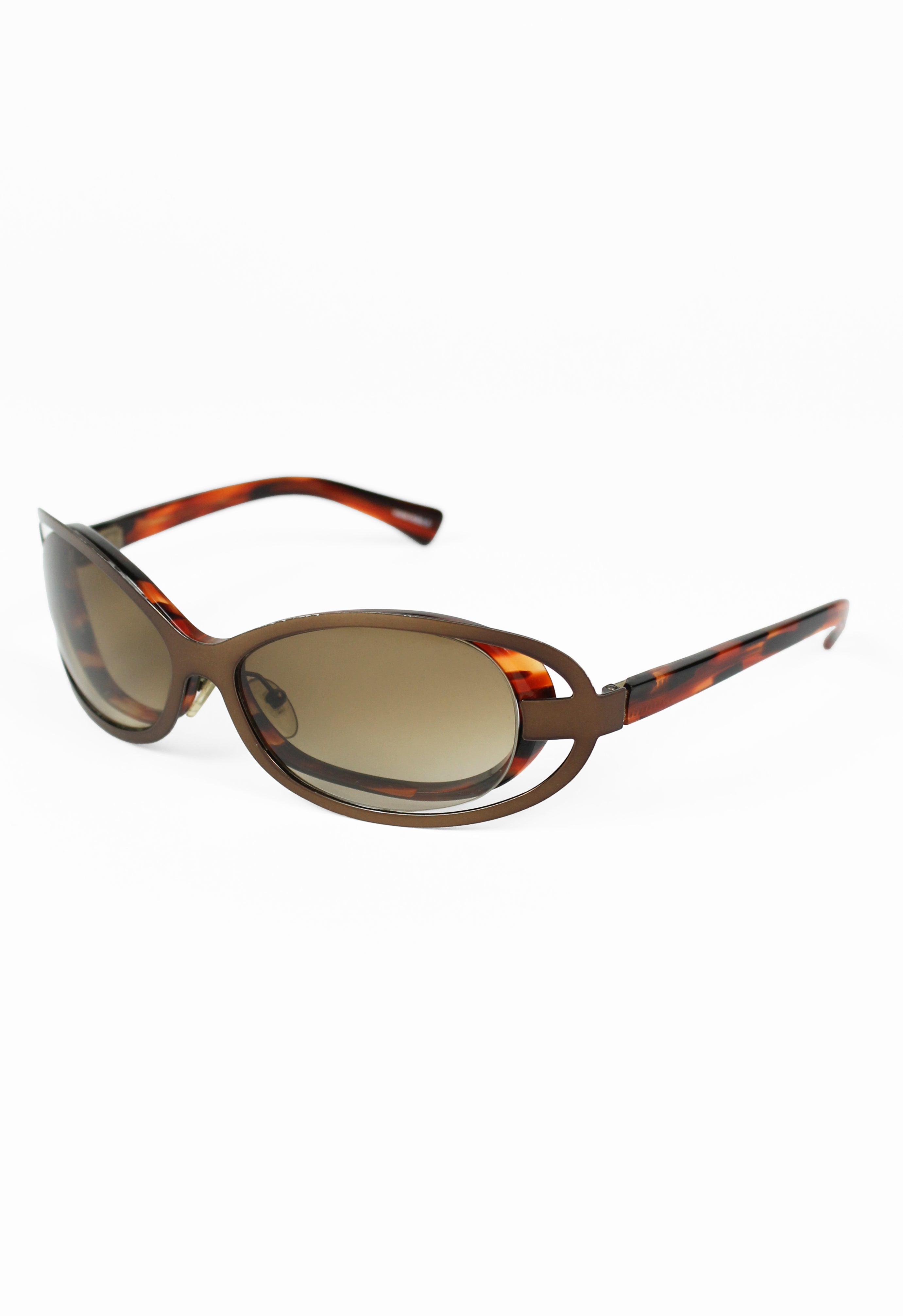 ALAIN MIKLI TORTOISESHELL FUTURISTIC LAYERED SUNGLASSES