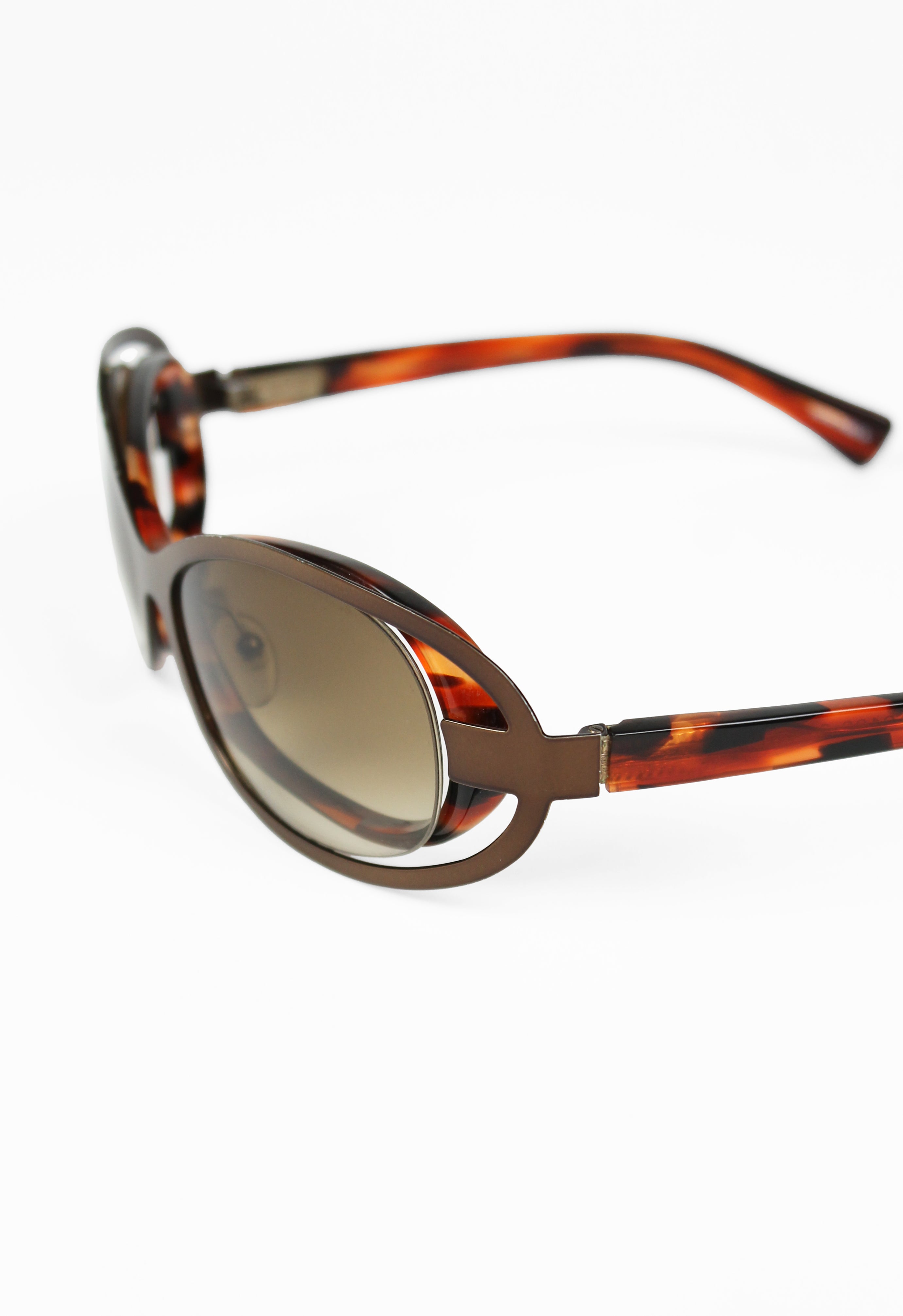 ALAIN MIKLI TORTOISESHELL FUTURISTIC LAYERED SUNGLASSES