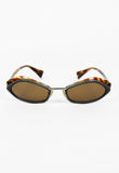 ALAIN MIKLI LAYERED TORTOISESHELL GOGGLE SUNGLASSES