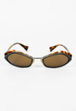 ALAIN MIKLI LAYERED TORTOISESHELL GOGGLE SUNGLASSES