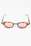 ALAIN MIKLI 1990'S SPIKED TORTOISESHELL PINK LENS SUNGLASSES