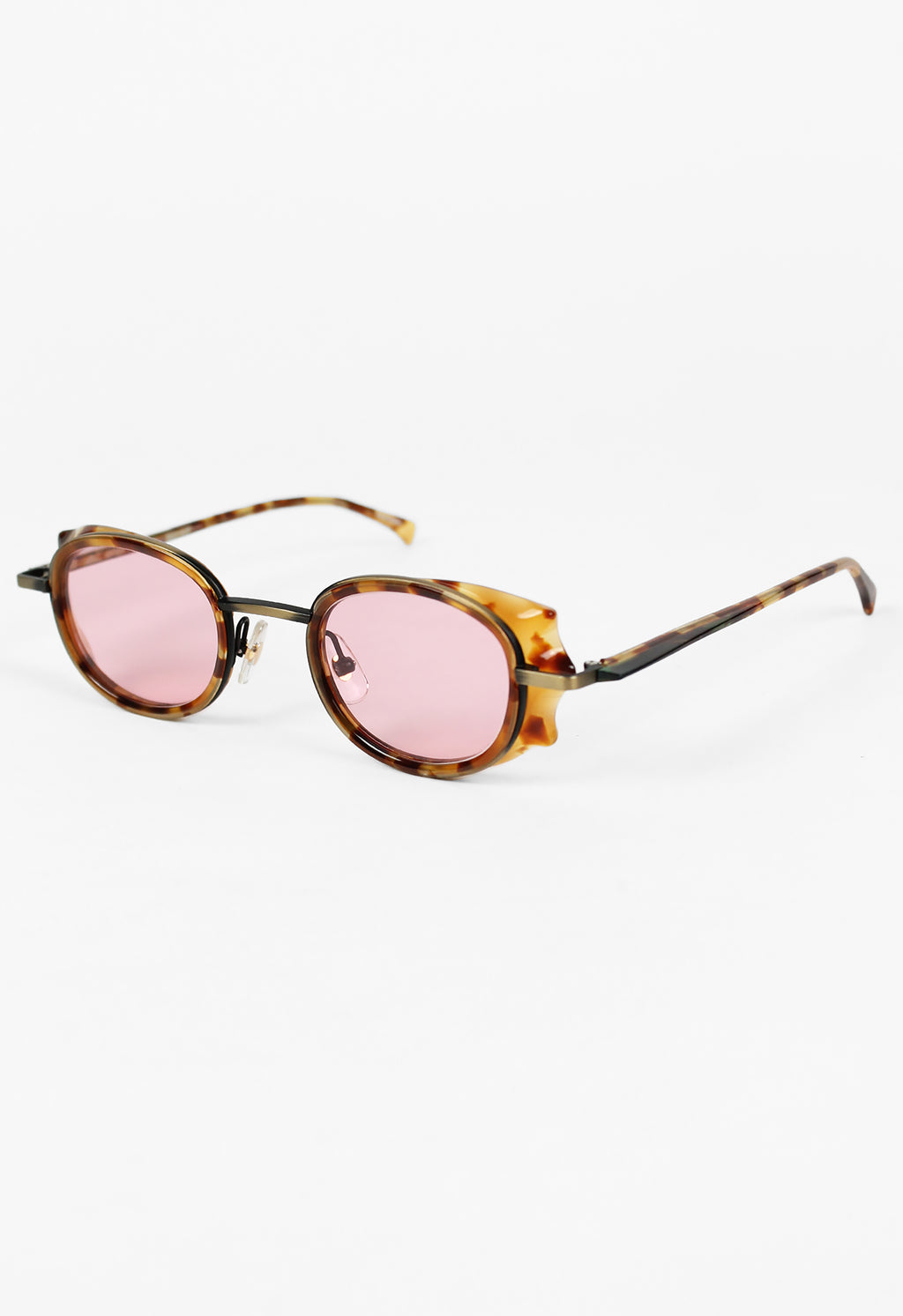 ALAIN MIKLI 1990'S SPIKED TORTOISESHELL PINK LENS SUNGLASSES