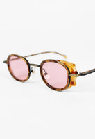 ALAIN MIKLI 1990'S SPIKED TORTOISESHELL PINK LENS SUNGLASSES