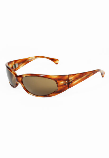 ALAIN MIKLI WOOD EFFECT WRAPAROUND SUNGLASSES