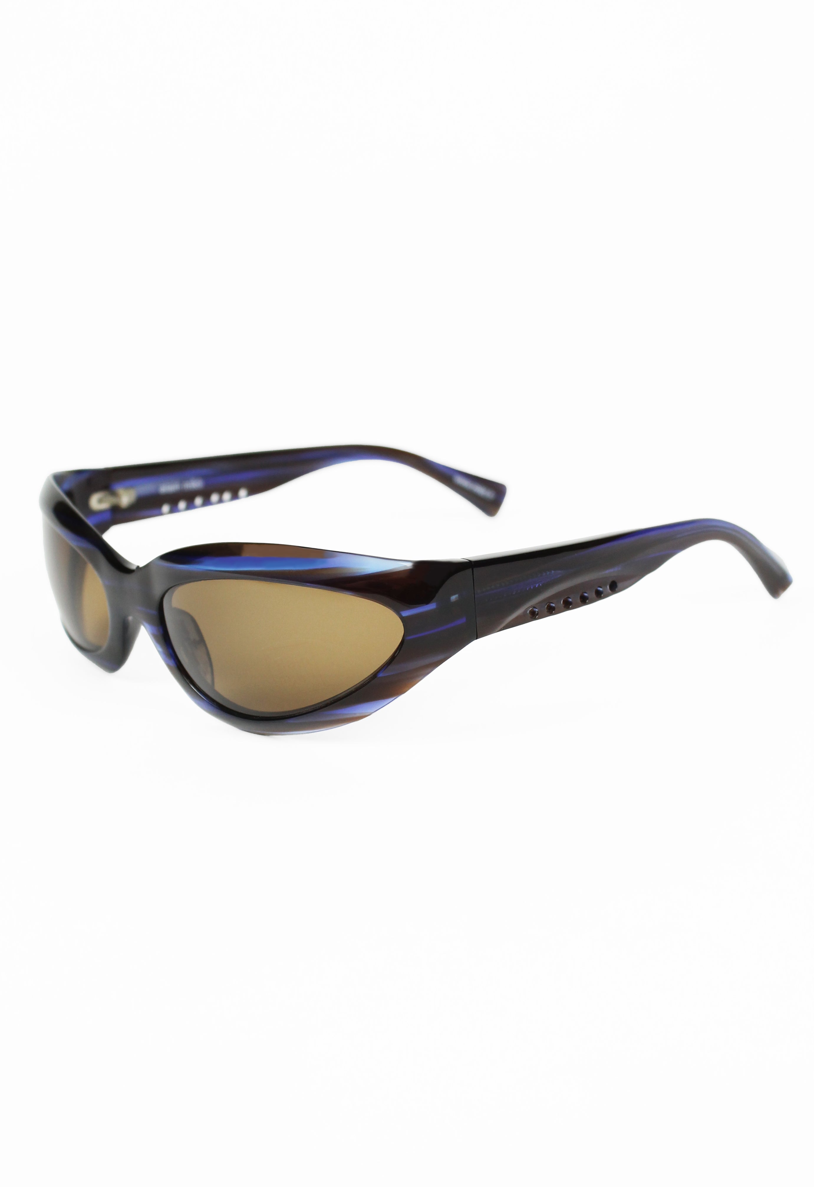 ALAIN MIKLI ELECTRIC BLUE AND BROWN GOGGLE SUNGLASSES
