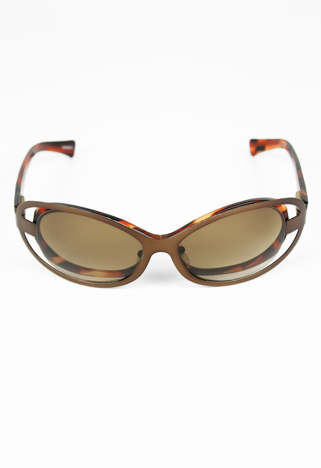ALAIN MIKLI TORTOISESHELL FUTURISTIC LAYERED SUNGLASSES