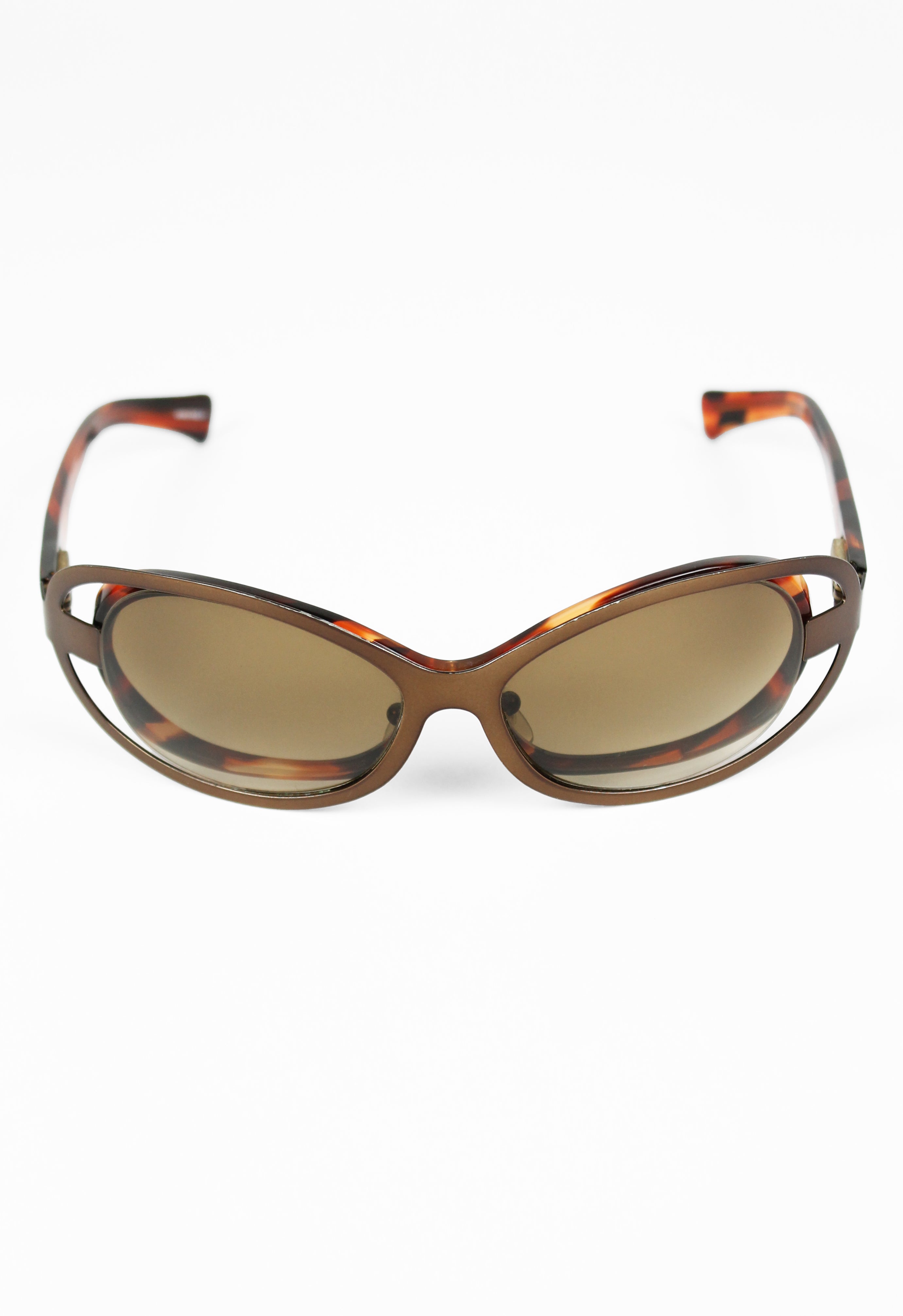 ALAIN MIKLI TORTOISESHELL FUTURISTIC LAYERED SUNGLASSES