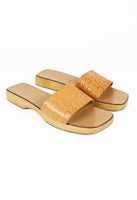 CELINE 2000'S TRIOMPHE EMBOSSED CLOG SANDALS