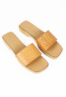 CELINE 2000'S TRIOMPHE EMBOSSED CLOG SANDALS