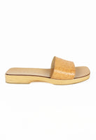 CELINE 2000'S TRIOMPHE EMBOSSED CLOG SANDALS