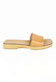 CELINE 2000'S TRIOMPHE EMBOSSED CLOG SANDALS