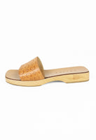 CELINE 2000'S TRIOMPHE EMBOSSED CLOG SANDALS
