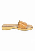 CELINE 2000'S TRIOMPHE EMBOSSED CLOG SANDALS