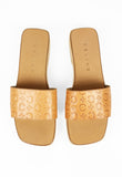 CELINE 2000'S TRIOMPHE EMBOSSED CLOG SANDALS