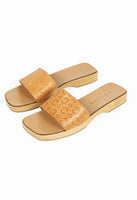 CELINE 2000'S TRIOMPHE EMBOSSED CLOG SANDALS