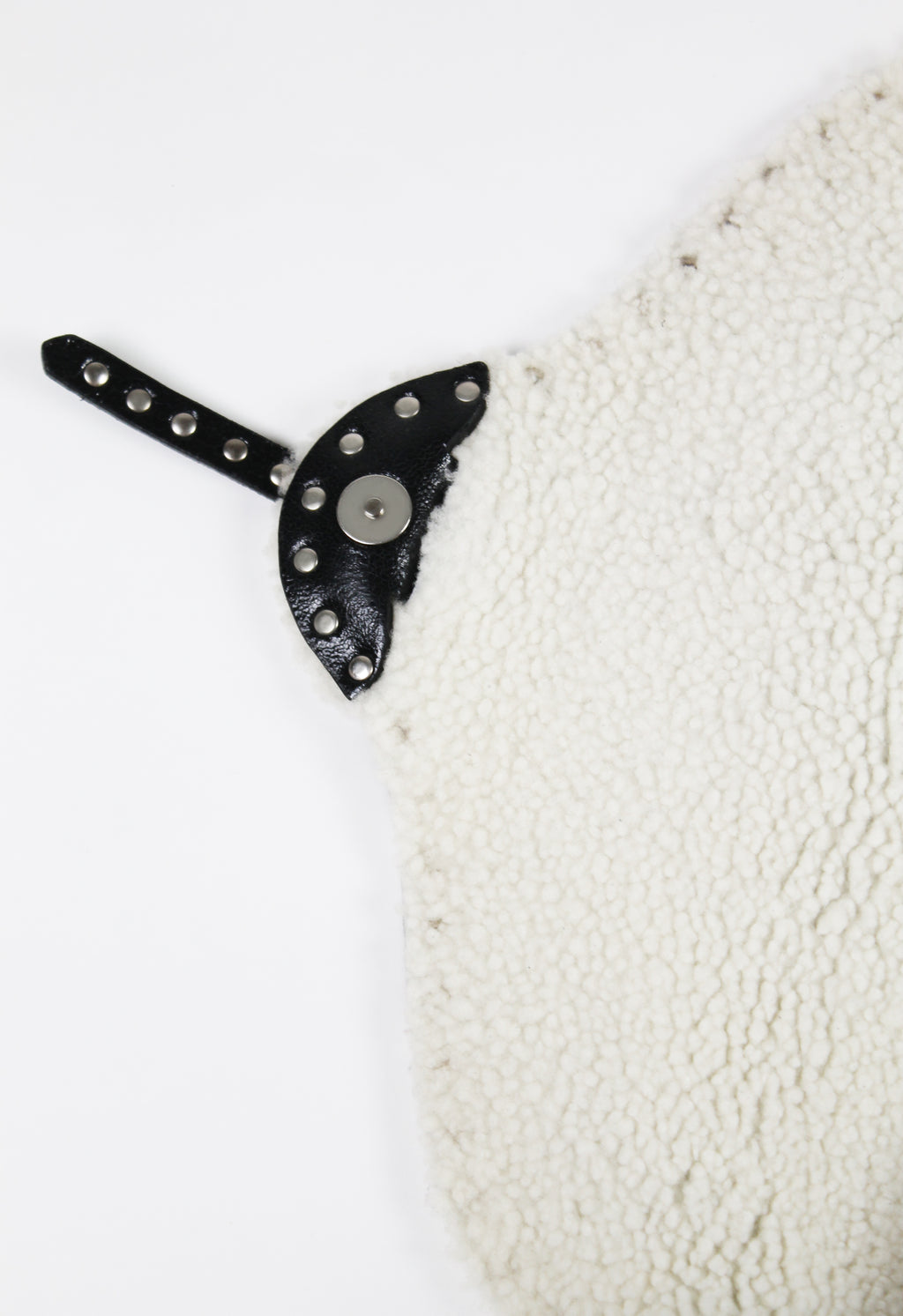 CELINE 2003 STUDDED SHEARLING SHOULDER BAG