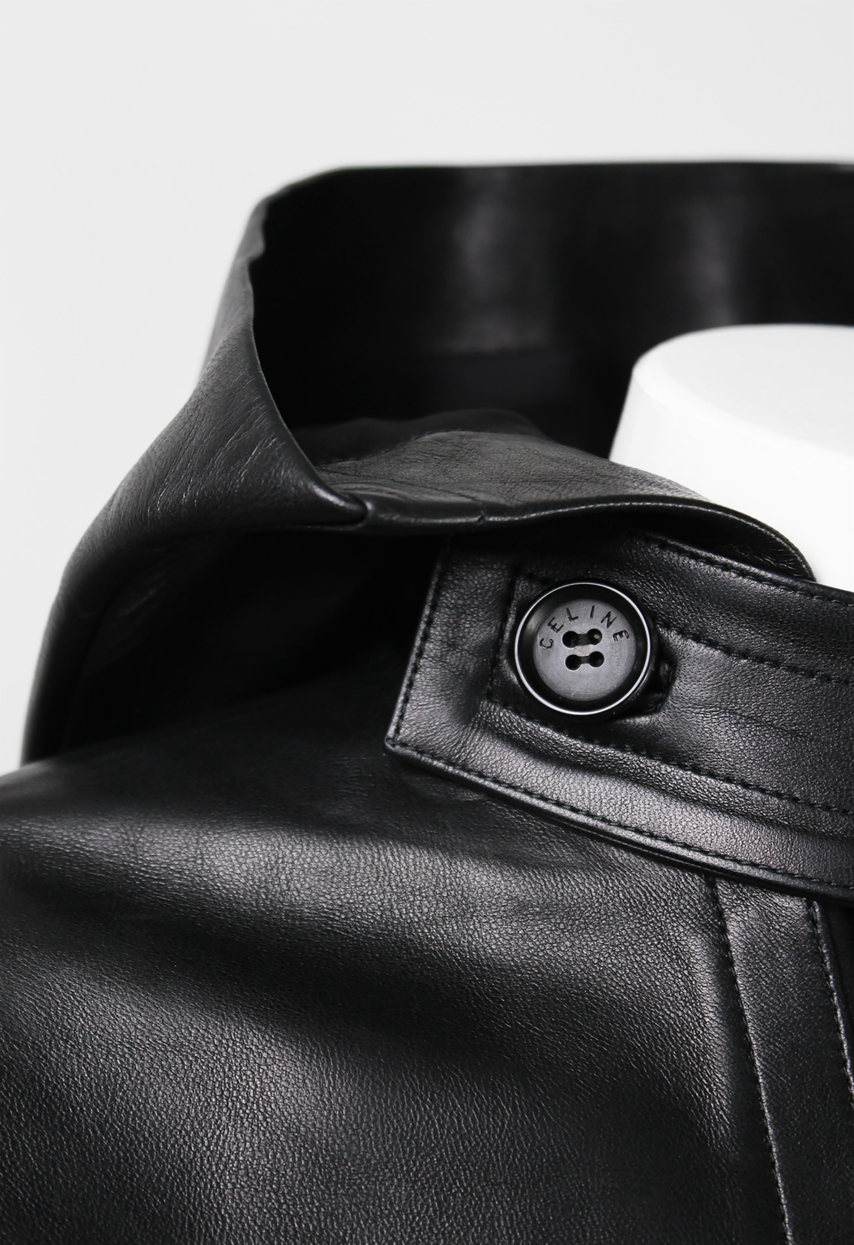 CELINE FW 1999 HOODED LEATHER JACKET