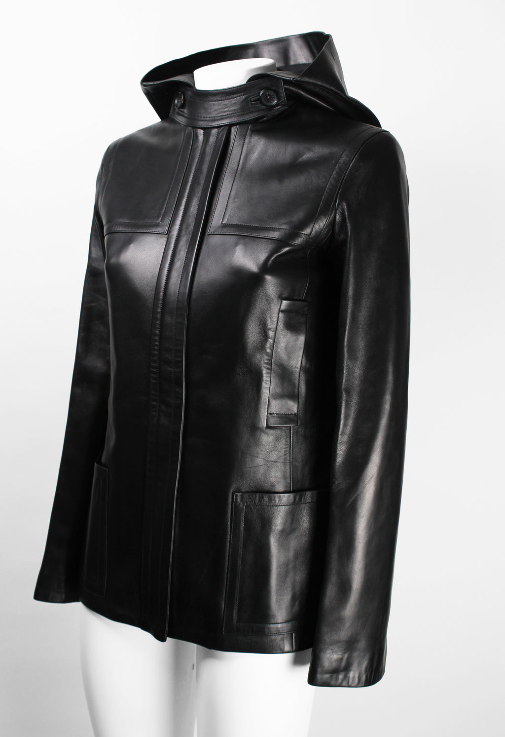 CELINE FW 1999 HOODED LEATHER JACKET