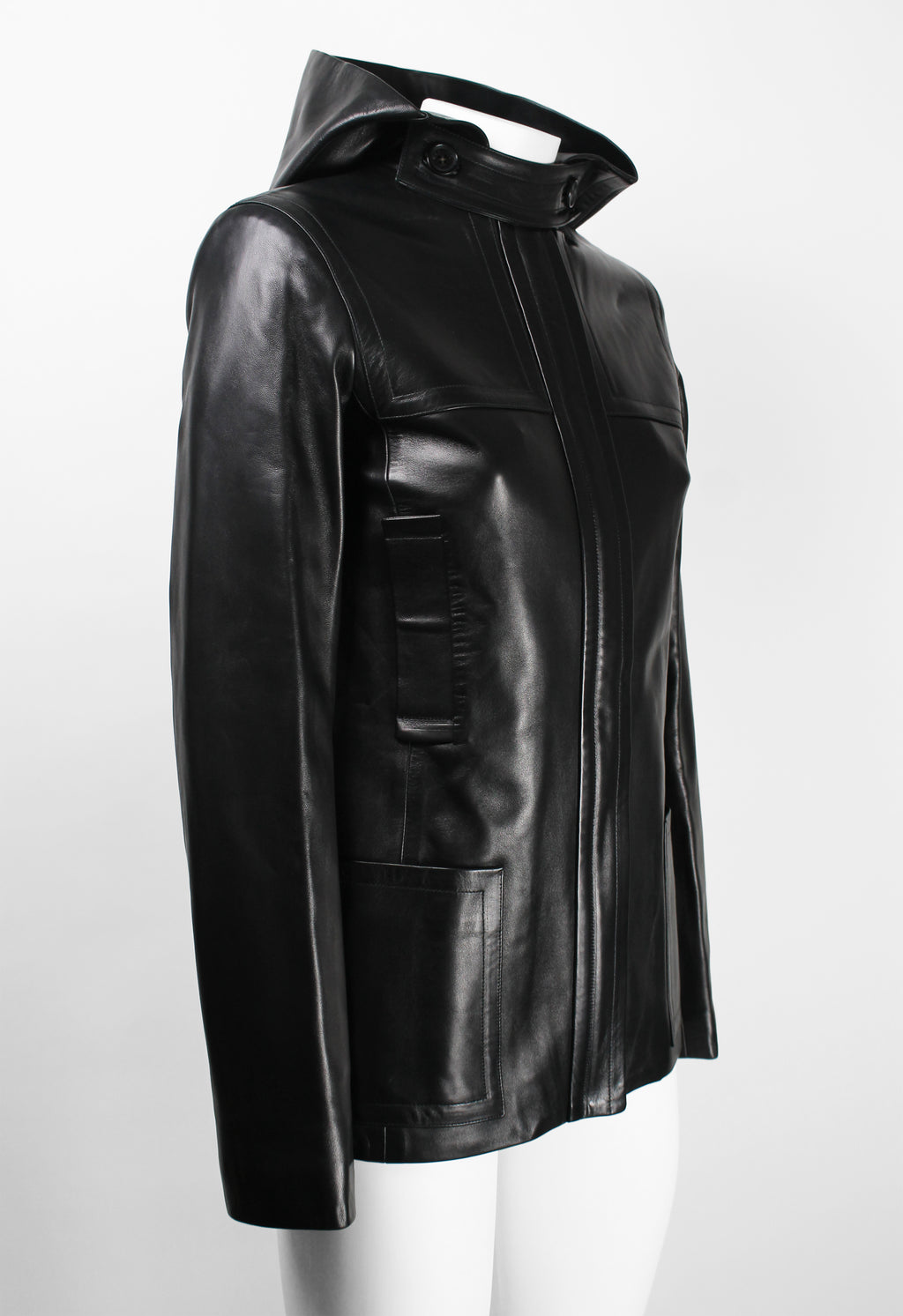 CELINE FW 1999 HOODED LEATHER JACKET