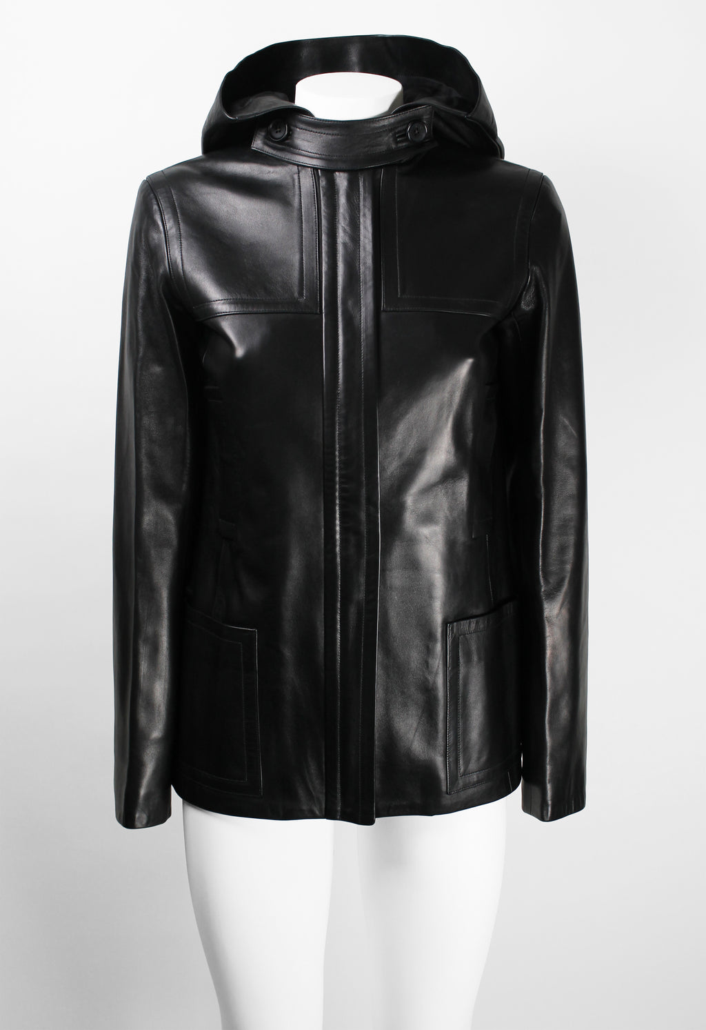 CELINE FW 1999 HOODED LEATHER JACKET