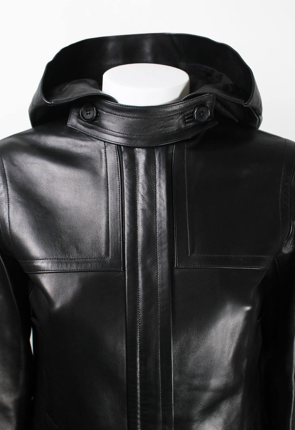 CELINE FW 1999 HOODED LEATHER JACKET