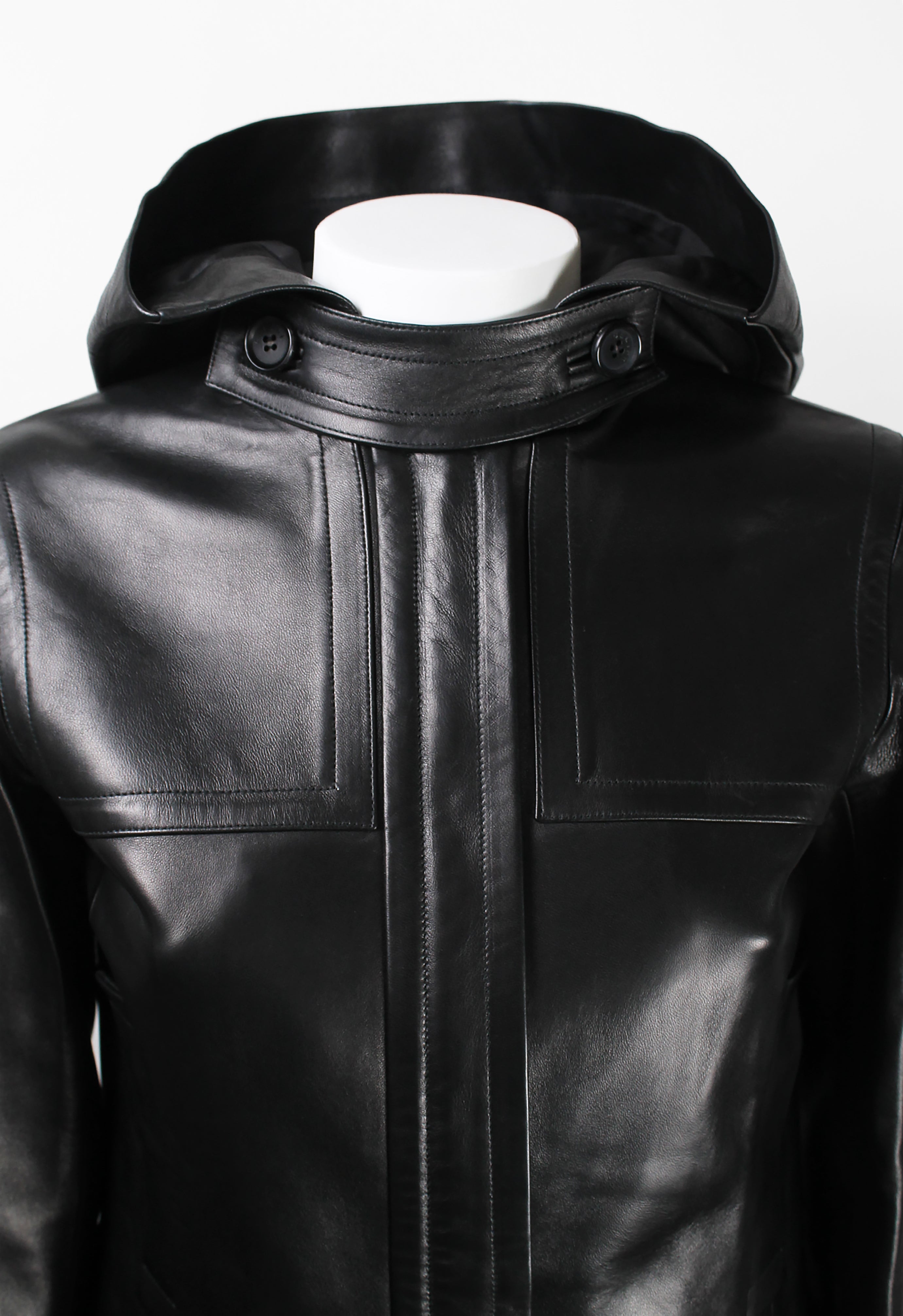 CELINE FW 1999 HOODED LEATHER JACKET