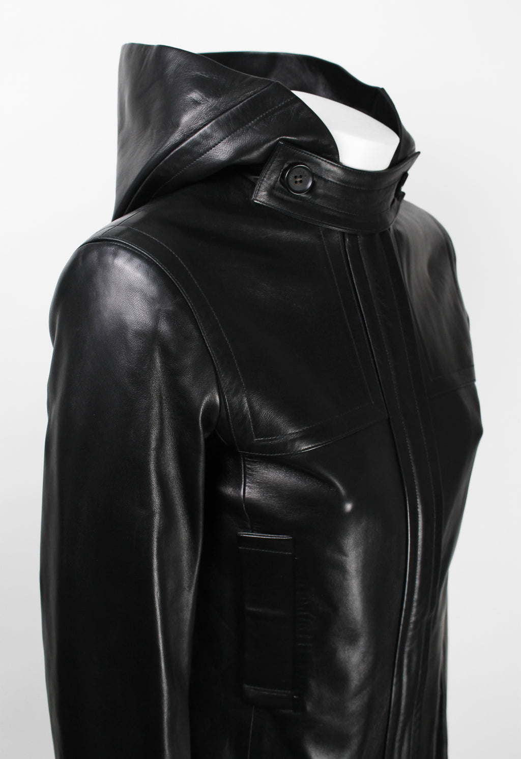 CELINE FW 1999 HOODED LEATHER JACKET