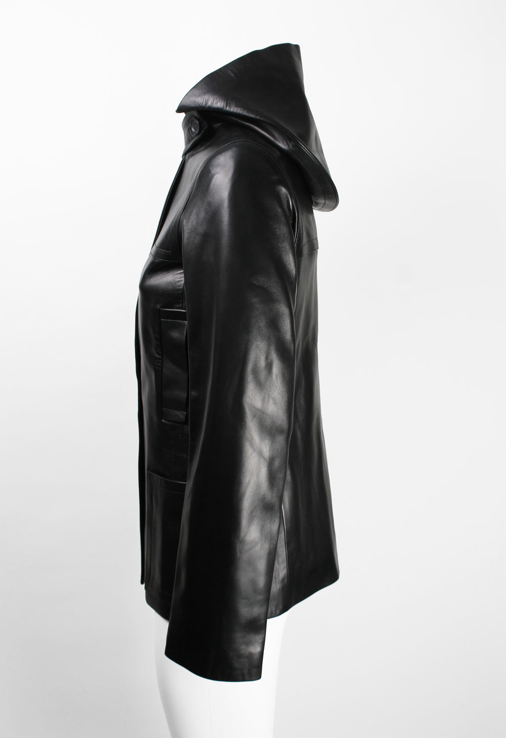 CELINE FW 1999 HOODED LEATHER JACKET