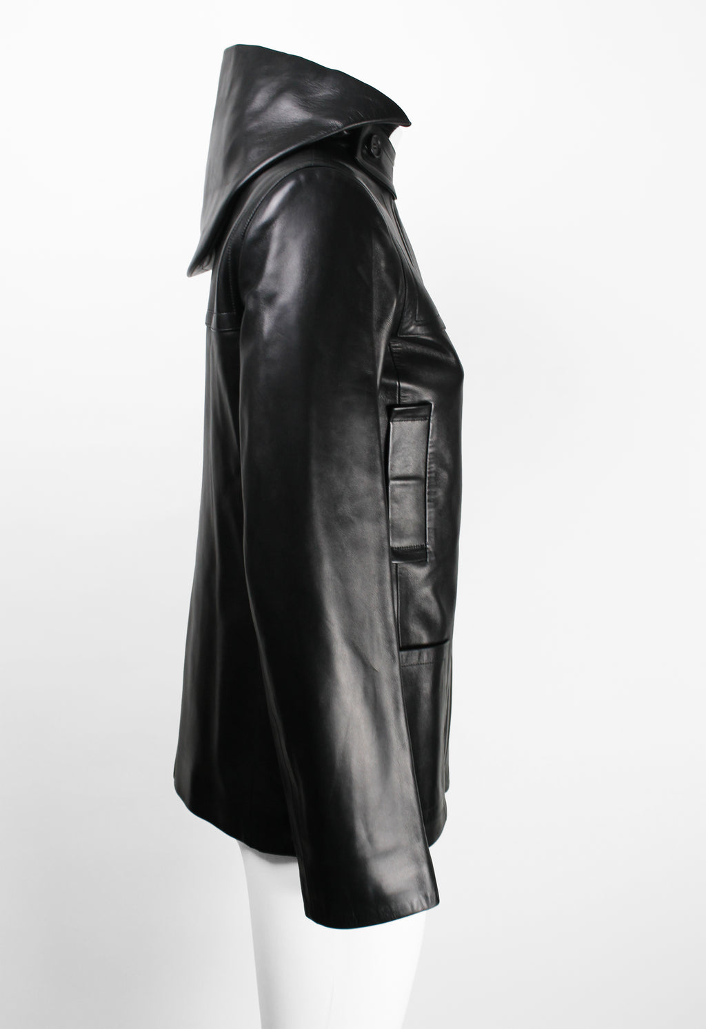 CELINE FW 1999 HOODED LEATHER JACKET