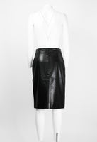 CELINE LEATHER MOTORCYCLE ZIP SKIRT
