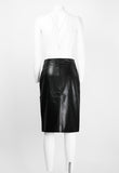 CELINE LEATHER MOTORCYCLE ZIP SKIRT