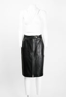 CELINE LEATHER MOTORCYCLE ZIP SKIRT